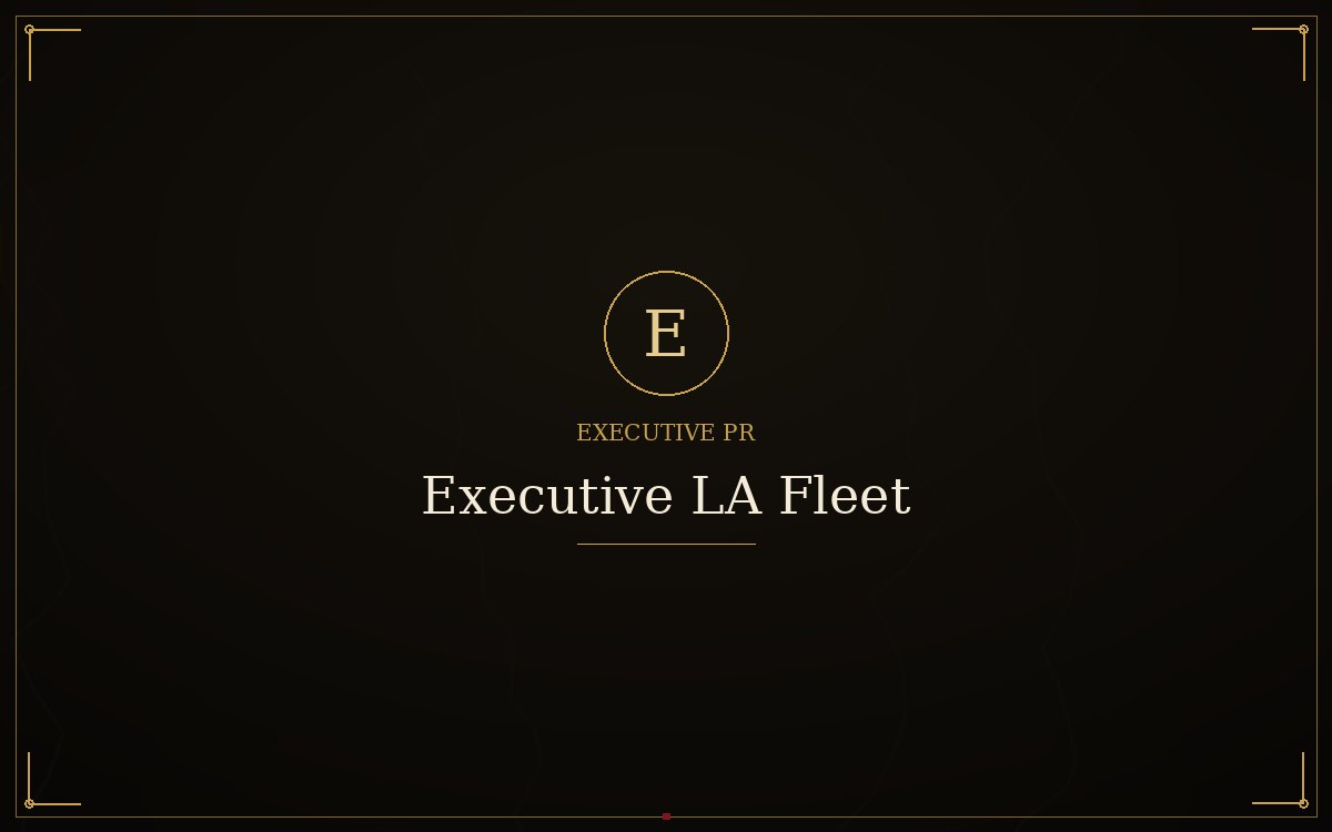 A fleet of black luxury SUVs and a stretch limousine lined up for a VIP arrival